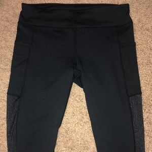 Fabletics Black large lace leggings with pockets